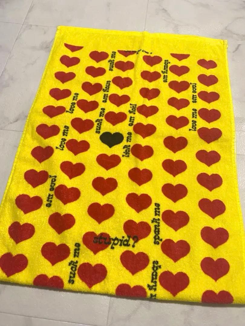 hideイエローハート柄ブラックハート柄タオルスポーツタオルフェイスタオルSET