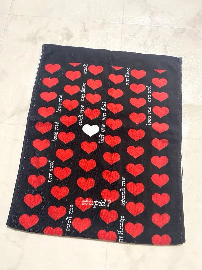 hideイエローハート柄ブラックハート柄タオルスポーツタオルフェイスタオルSET