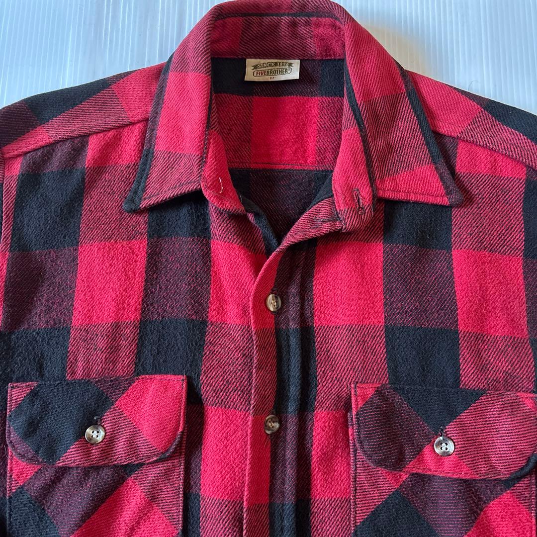 90s ファイブブラザー FIVEBROTHER ネルシャツ 90s FIVE BROTHER heavy flannel shirt “size M-TALL” 90年代 ファイブ