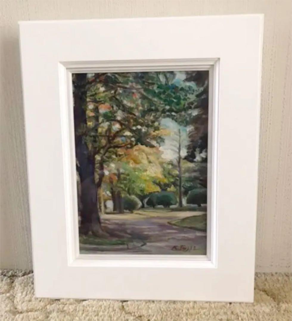 額装油絵　F4 風景画