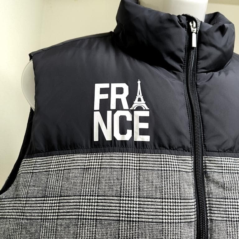 ◇ルコックゴルフ メンズ ダウンベスト LLサイズ バイカラー 黒