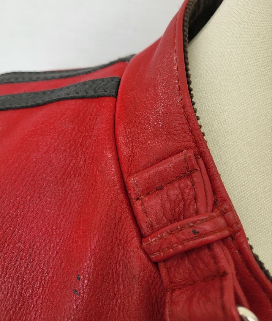 TK】ショット 100周年記念モデル レッドレザージャケット 国旗 - メルカリ