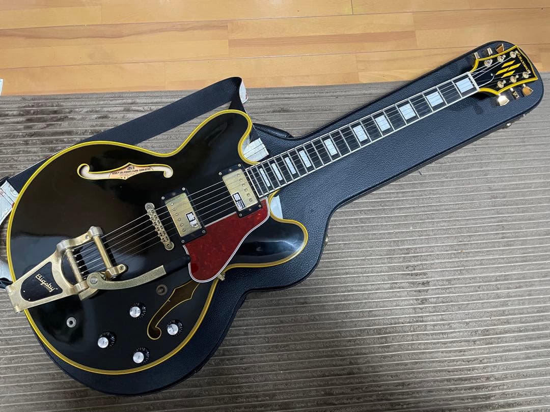 ギター EDWARDS E-SA-168LTC Black EDWARDS ラッカーテイストシリーズ セミアコースティックギターE-SA