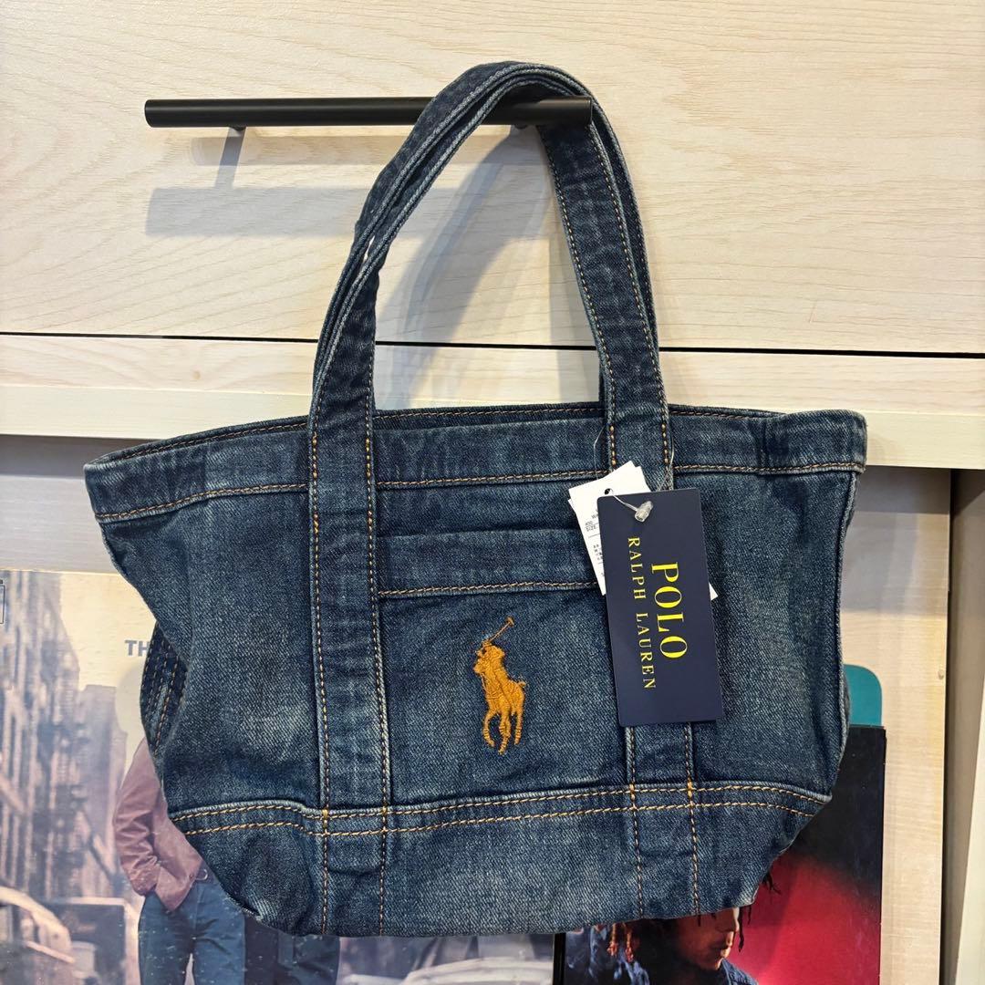ラルフローレン ポロ POLO デニム ミニトートバッグ インディゴデニム