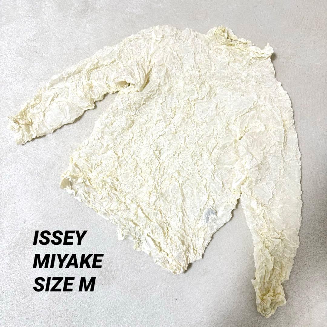 極美品✨ISSEY MIYAKE プリーツ シワ加工 ホワイト 変形 長袖 - メルカリ