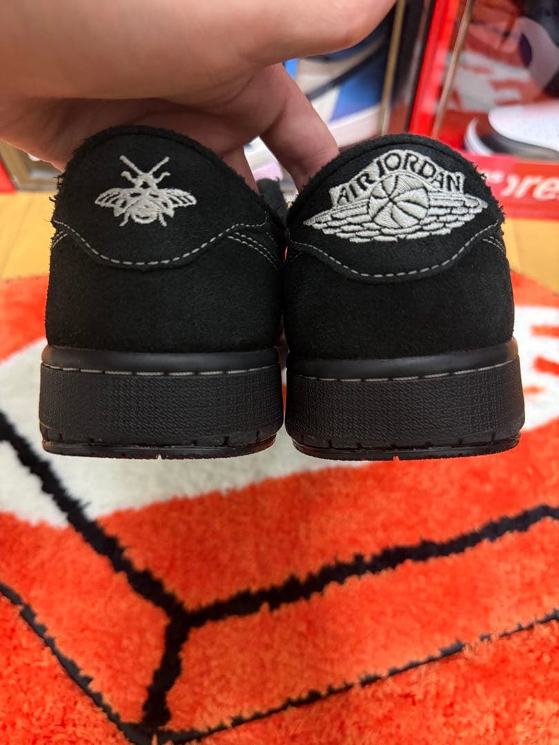 トラヴィススコット×ナイキ AJ1 LOW ブラックファントム 27.5cm