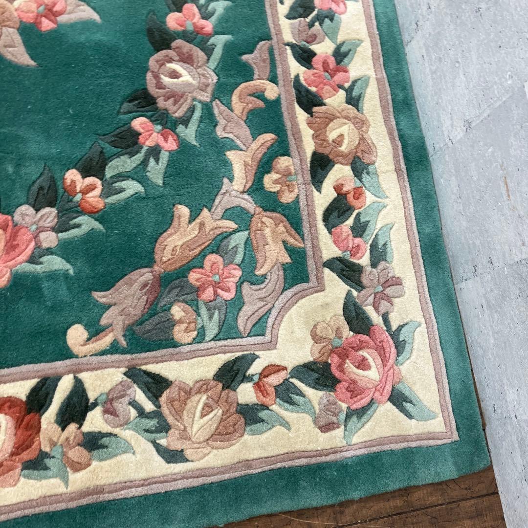 中国段通 花柄 カーペット織物 絨毯 じゅうたん ラグ マット 敷物