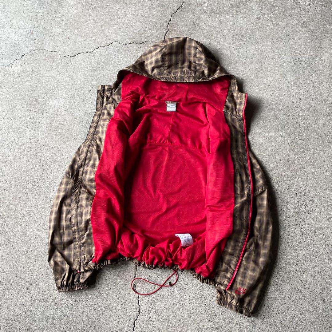 00s old nike check pattern shell jacket - メルカリ