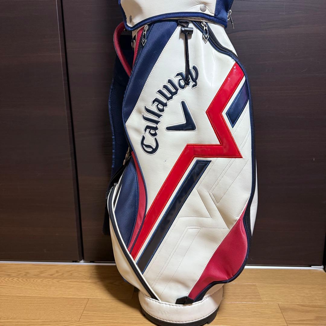 Callaway キャディバッグ ゴルフバッグ ホワイト/ネイビー/レッドの