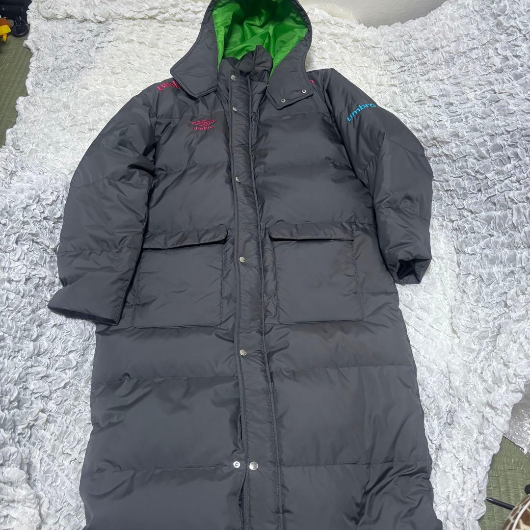アンブロ UMBRO ベンチコート【O】グレー フード取外し可 ロング ダウン