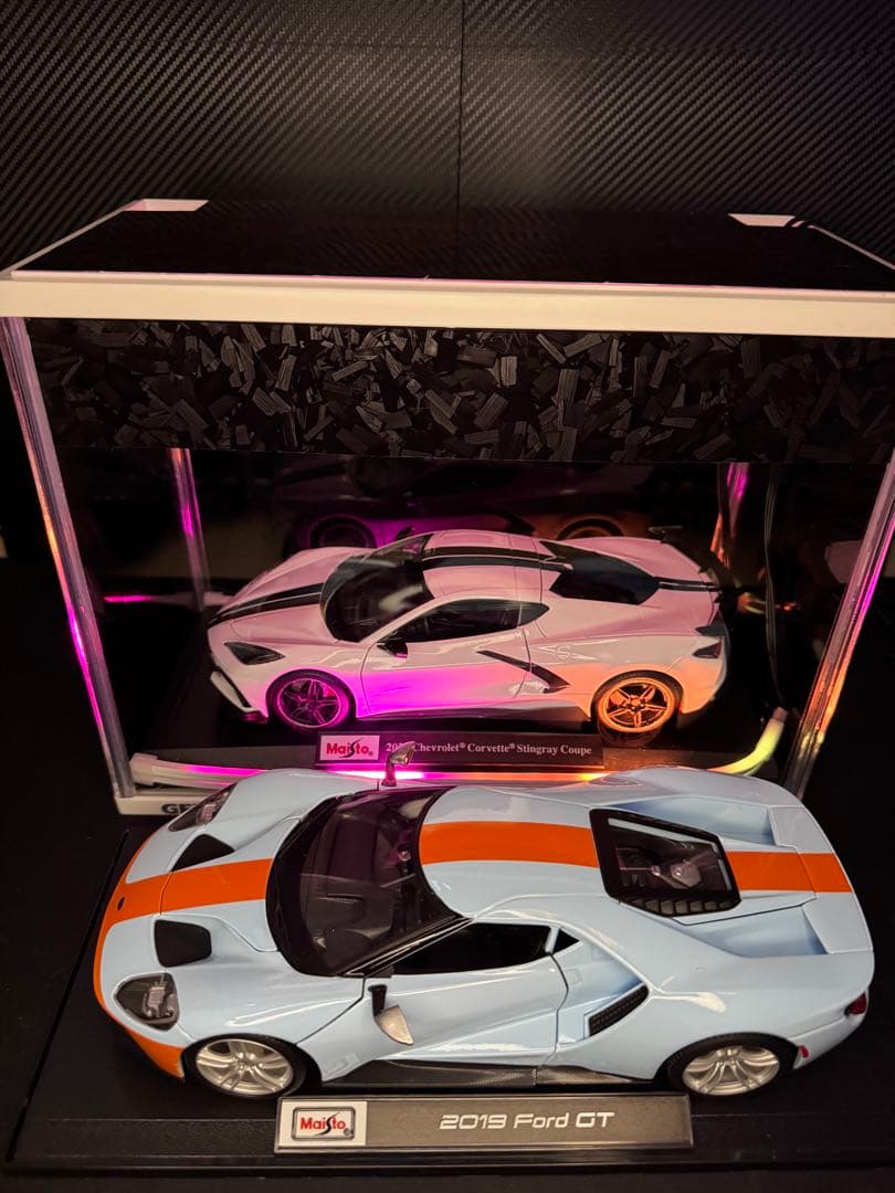 【世界に一つ‼️】Corvette 1/18 ジオラマ LED 展示 鑑賞用 模型