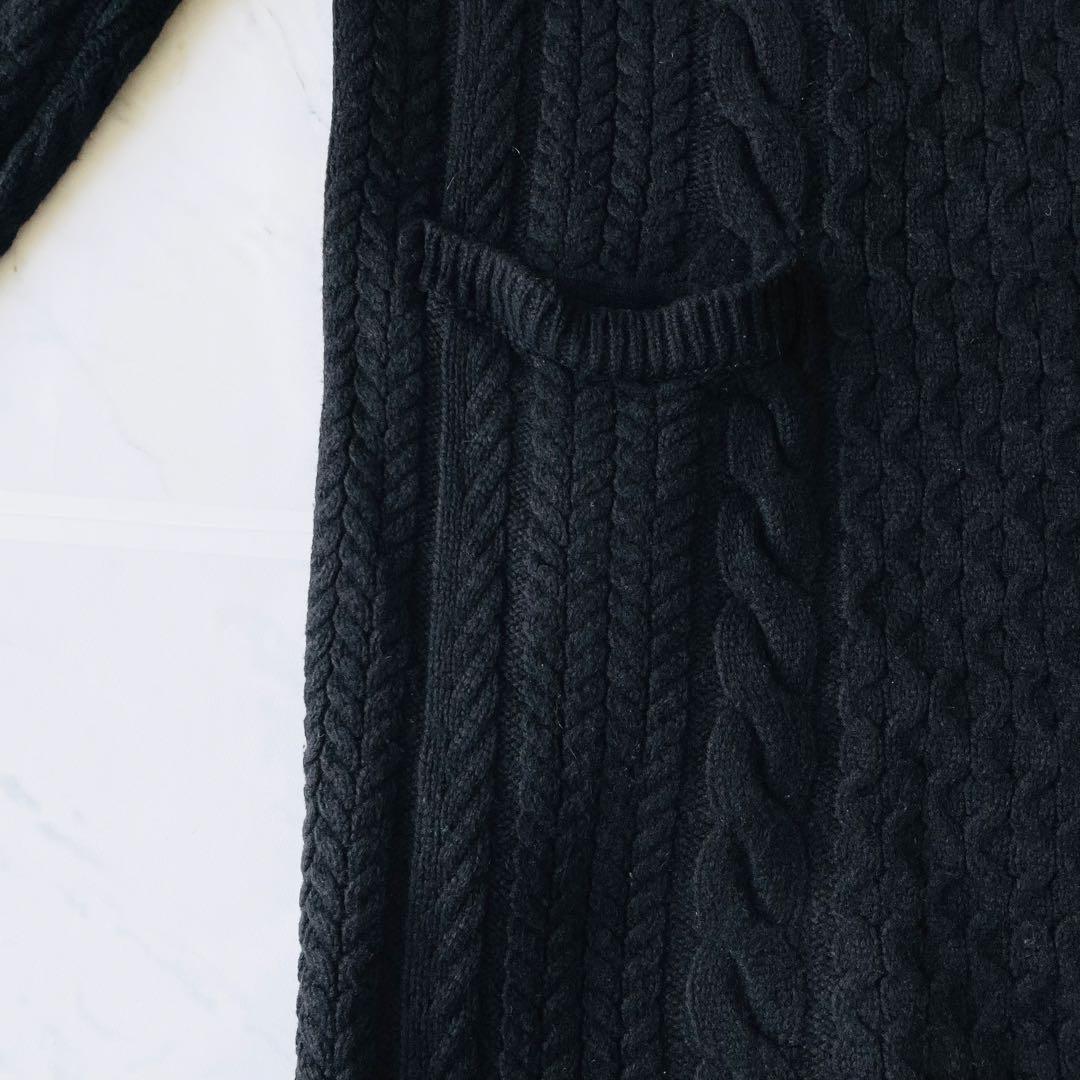 4364【美品】ブリーフィング ケーブルニットワンピース ハーフジップ