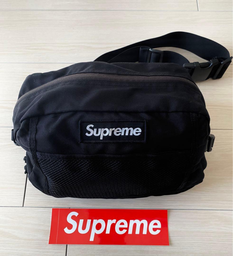 ブラック Supreme ウエストバッグ Box Logo SUPREME(シュプリーム) 19AW Waist Bag Box Logo 刺繍ロゴ ウエスト