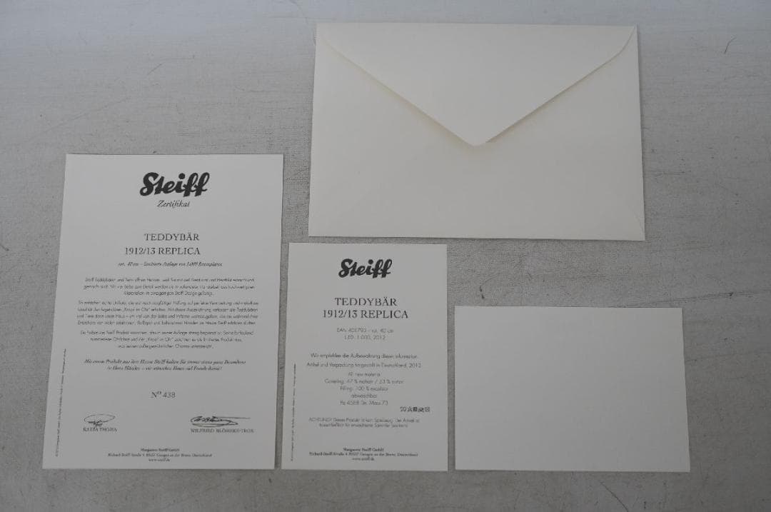 【M02-01】 Steiff シュタイフ テディベア レプリカ 1912/13