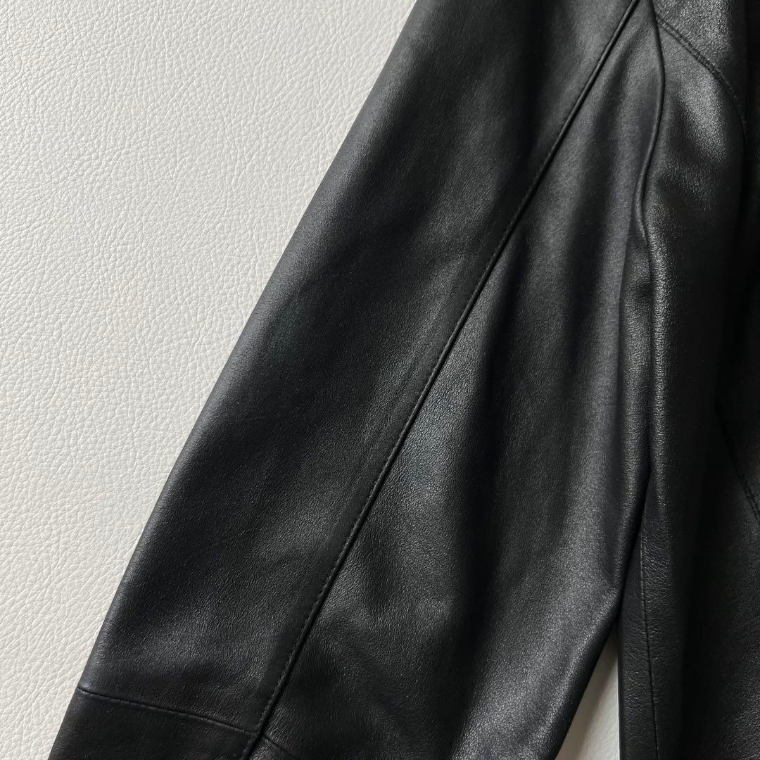 4829【美品】アドーア ライダースジャケット レザー ヤギ革 黒 M