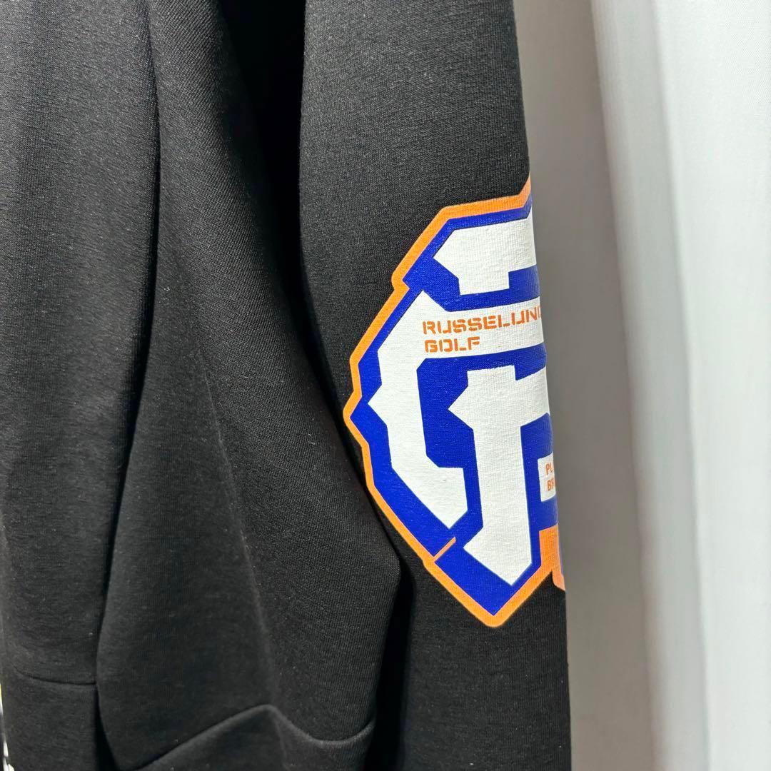 新品 ラッセルノ マスク フーディー マルチロゴ ブラック ゴルフ L