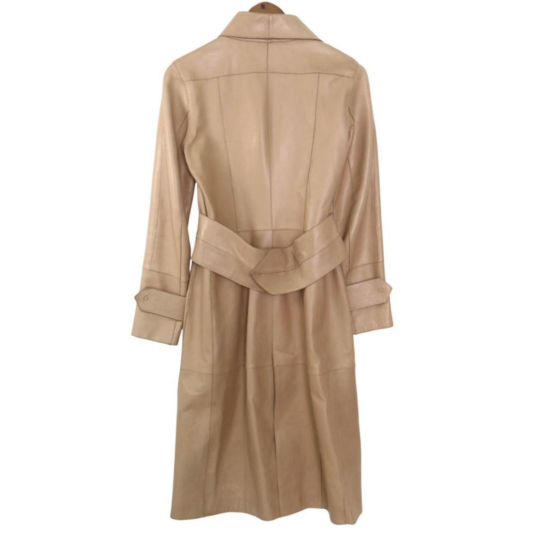 高級】D&G レザーコート カーフレザー ロング丈 レオパード 38