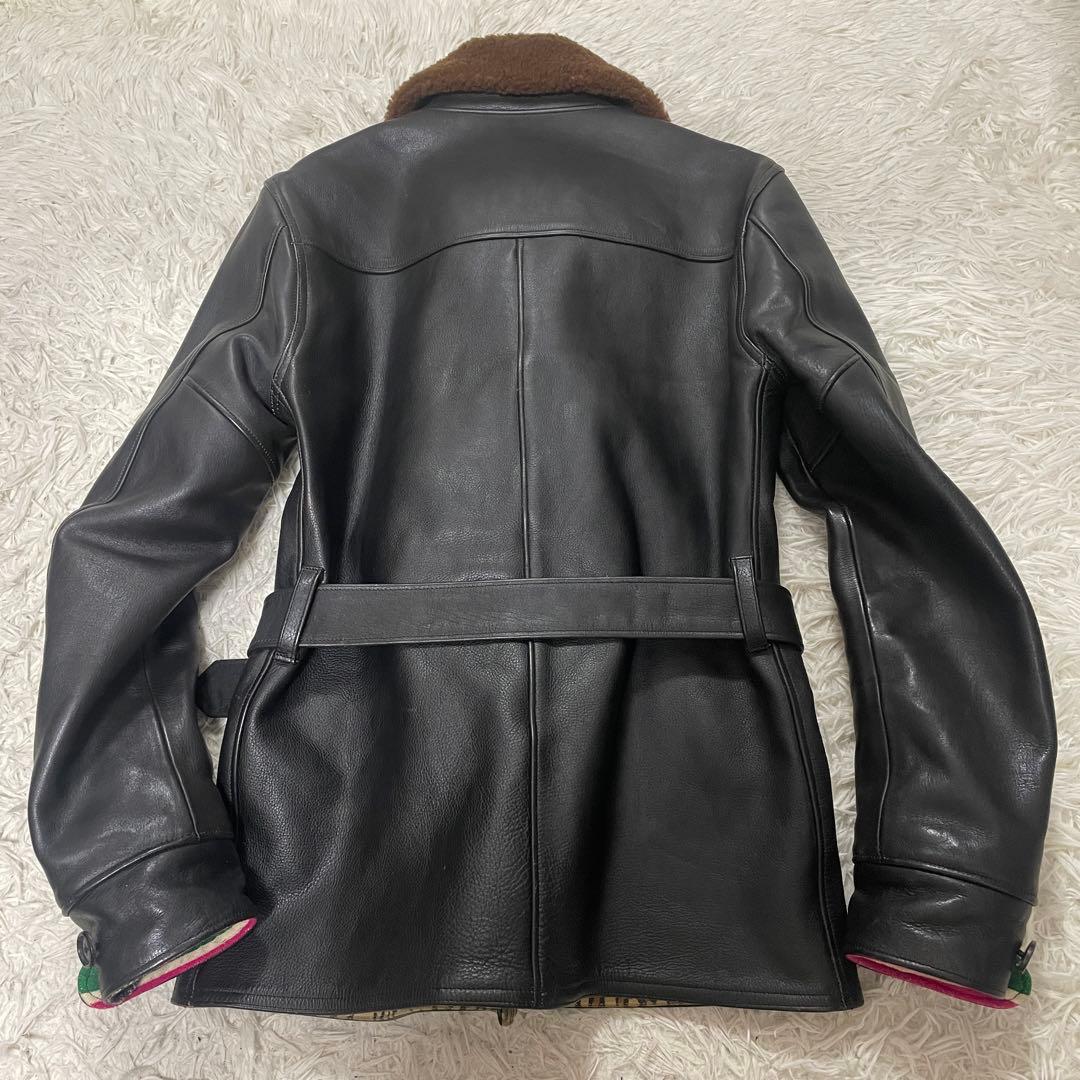 美品】WAKOMARIA ギャングコート レザー ボア付き ライダース L - メルカリ