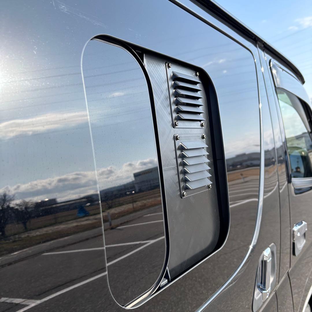 ハイエース 換気扇 2連 4型 〜 USBファン ABS運転席側 ネットケース付