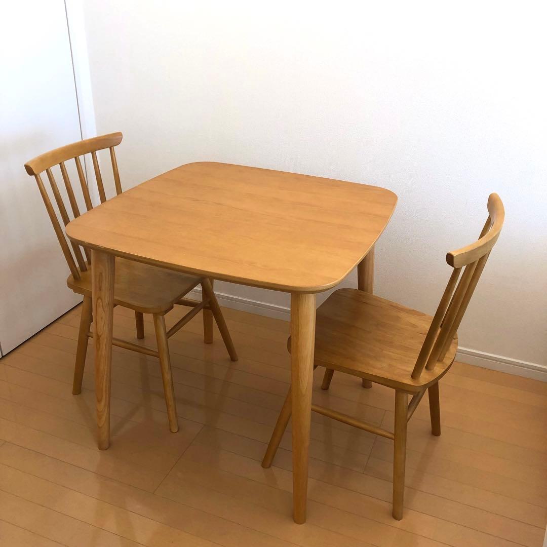 ダイニングテーブル セット 2人用 木目 ニトリ アトラス オーク 80cm