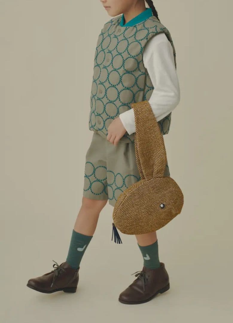 ミナペルホネン　キッズ　ウサギ型ハウンドトゥースポシェット usa pouch発売のお知らせ。8月16日～ - minä perhonen