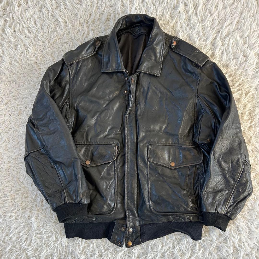 ヴィンテージ KIABI レザーフライトジャケット A-2 G-1 革ジャン