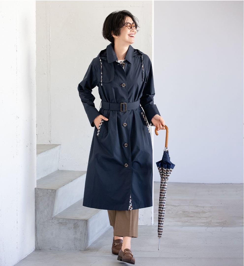 アクアスキュータム トレンチ レインコート 【ネイビー】 - メルカリ