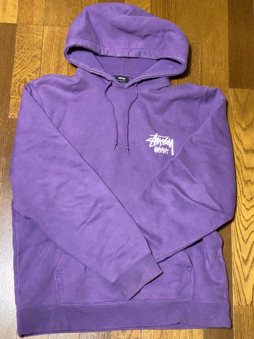 限定品】STUSSY ストゥーシー 大阪限定 パーカー 紫 OSAKAロゴ L