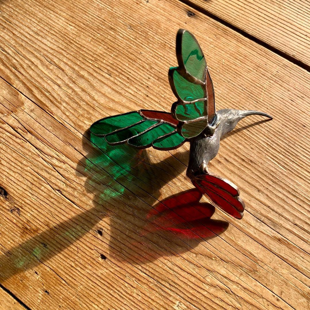 メ*6様 ヴィンテージ ハチドリ ハミングバード アメリカ製 ステンド