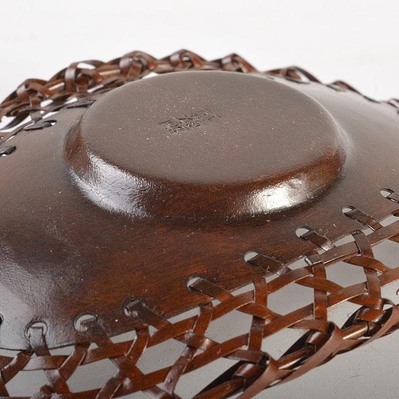 煎茶道具 平安 銅政造 黄銅 二段編 小判茶托 5客 共布共箱 V 6829