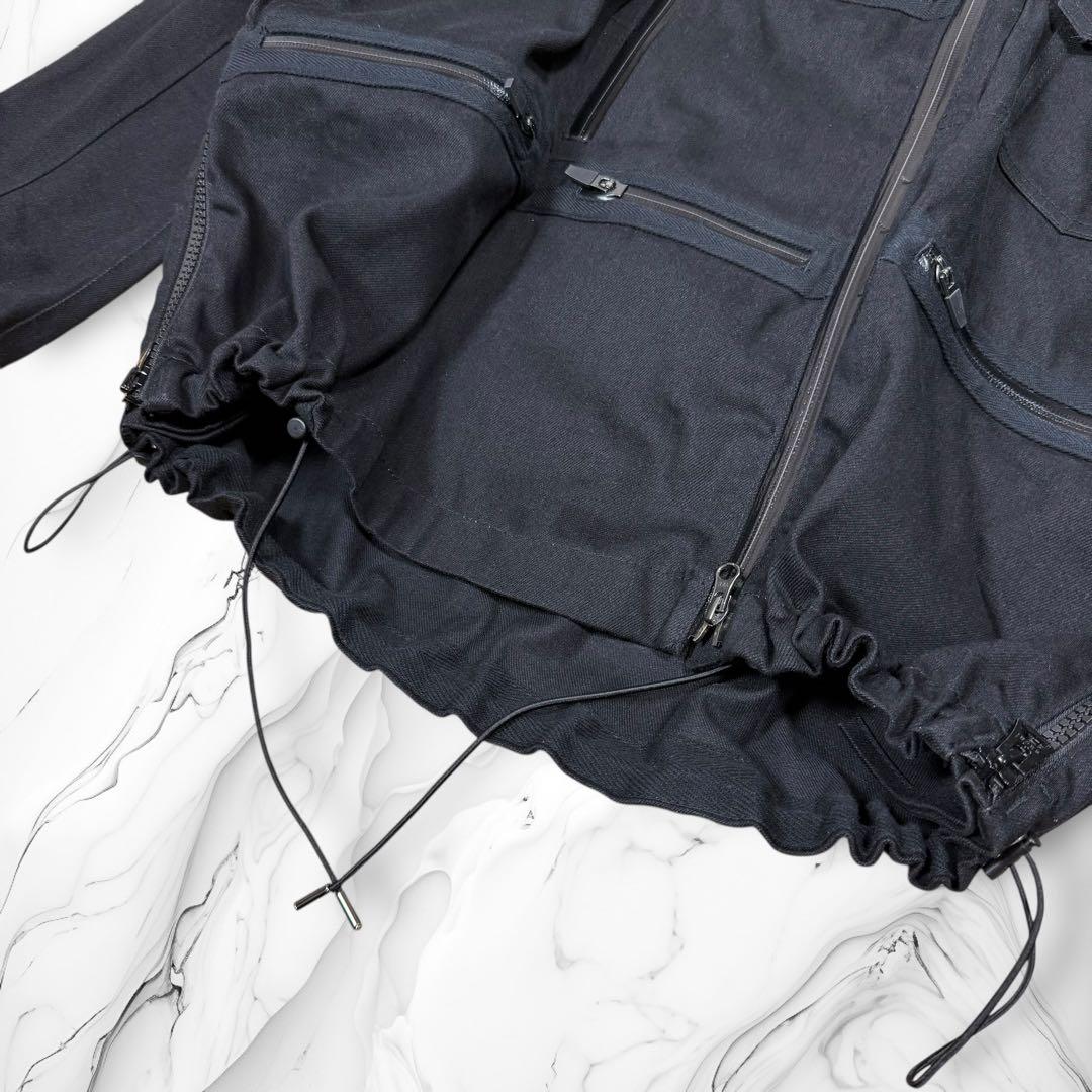 《22SS》\"sacai\" デニムマウンテンパーカー マルチジップ 黒