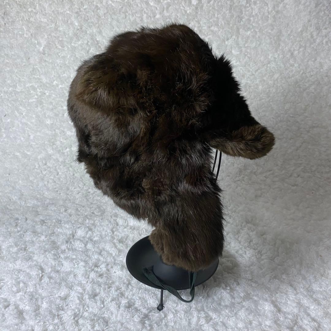 希少✨】ロシア帽 ミンク フライトキャップ リアルファー ダーク