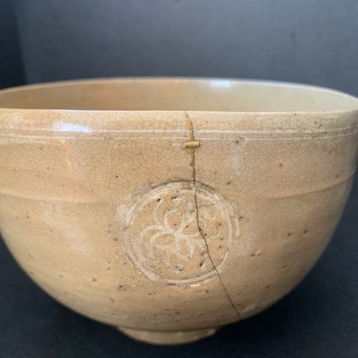 時代物 御本狂言袴 茶碗 高麗茶碗 三島丸文 三島 丸文 狂言袴 茶道具