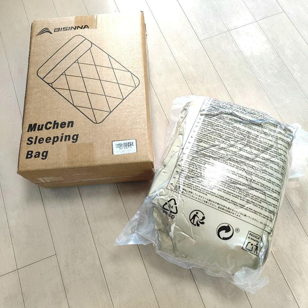 キャンプ寝袋 二人用　(分割可能)　クリームベージュ　新品未開封　専用収納袋付き キャンプ寝袋 二人用 (分割可能) クリームベージュ 新品未開封 専用