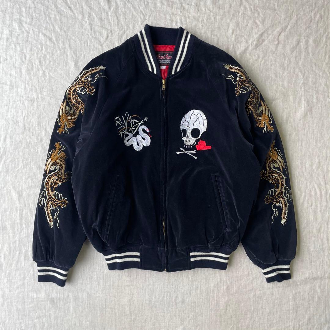 shoot one スカジャン ベロア 別珍 スーベニア 蛇 龍 ドクロ 刺繍