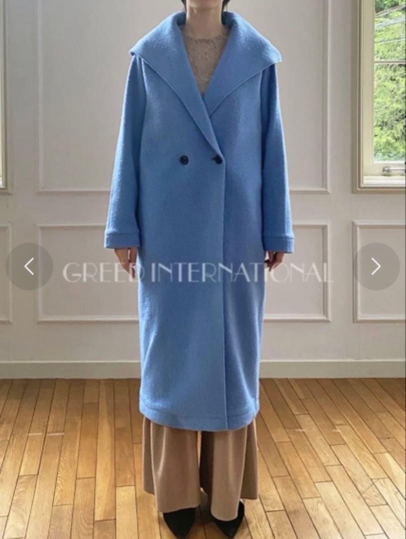 GREEDinternational フードロングコート ベージュ - メルカリ