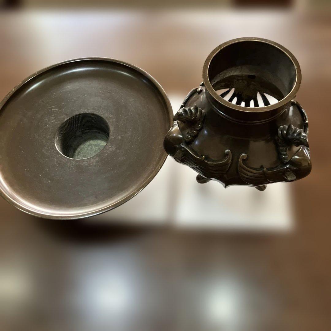 茶道具・花器花瓶 薄端・鳳凰足 ビンテージ 古道具(蔵出し骨董品)