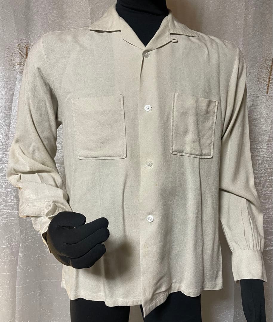 50's PILGRIM生成りレーヨンシャツ 50's Pilgrim レーヨンシャツ☆ | 古着 通販 relddot | レルドット
