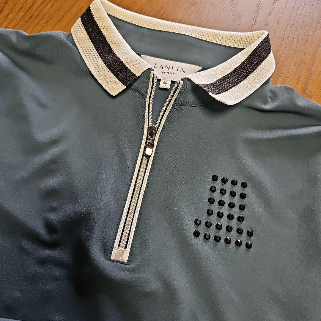 極美品】LANVIN SPORT ラインストーンロゴ ハーフジップワンピース