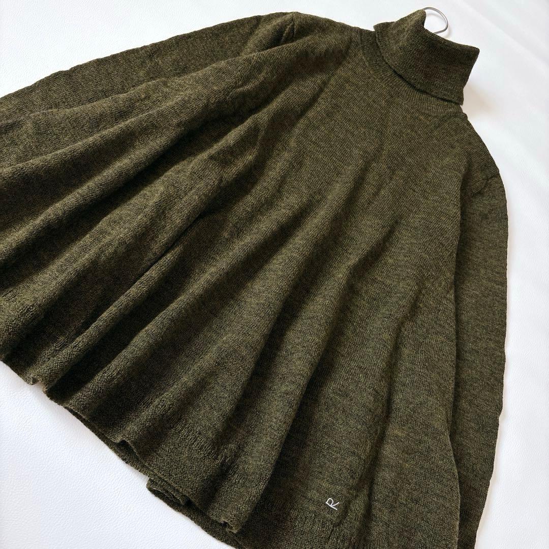 未使用級♡45R アルル超ガーゼのフレアータートルネックTシャツ