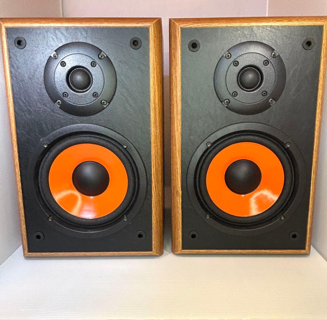 DENON スピーカー　２台セット　デノン　ウーファーオレンジ　動作確認済み デノン、新開発の2層ウーファ搭載スピーカー