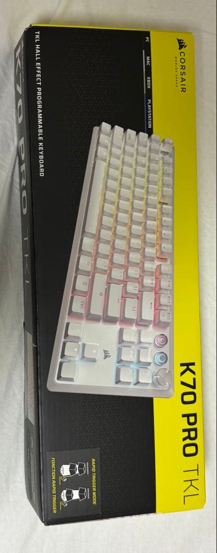 CORSAIR K70 PRO TKL ホワイト ラピッドトリガー付き K70 PRO TKL 高性能ホール効果プログラム可能