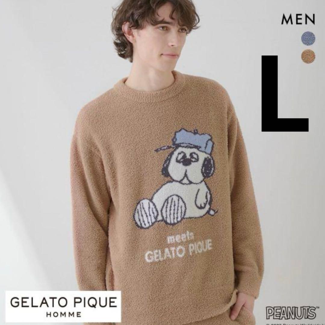 ジェラートピケオム メンズ スヌーピー オラフジャガードプルオーバー