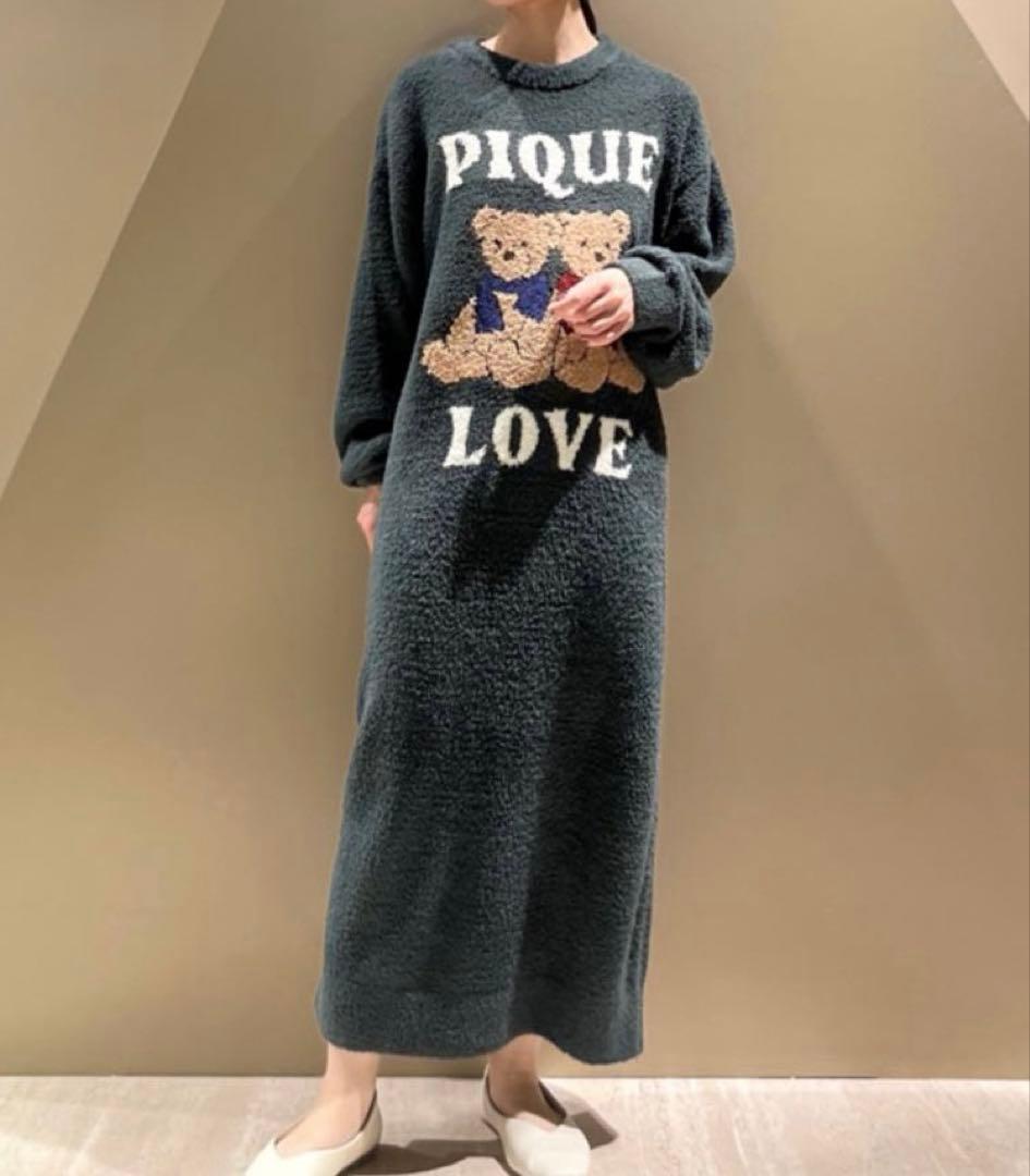 ジェラートピケ HOLIDAY ベアジャガードワンピース＆巾着 くま ドレス