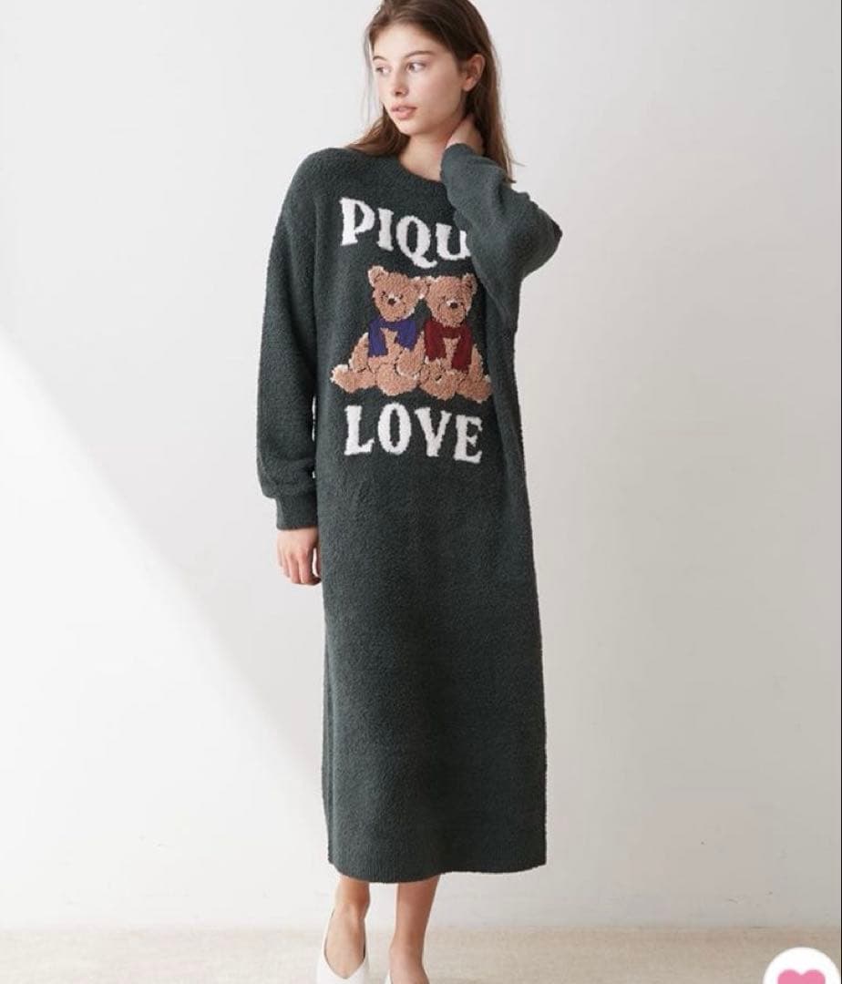 ジェラートピケ HOLIDAY ベアジャガードワンピース＆巾着 くま ドレス