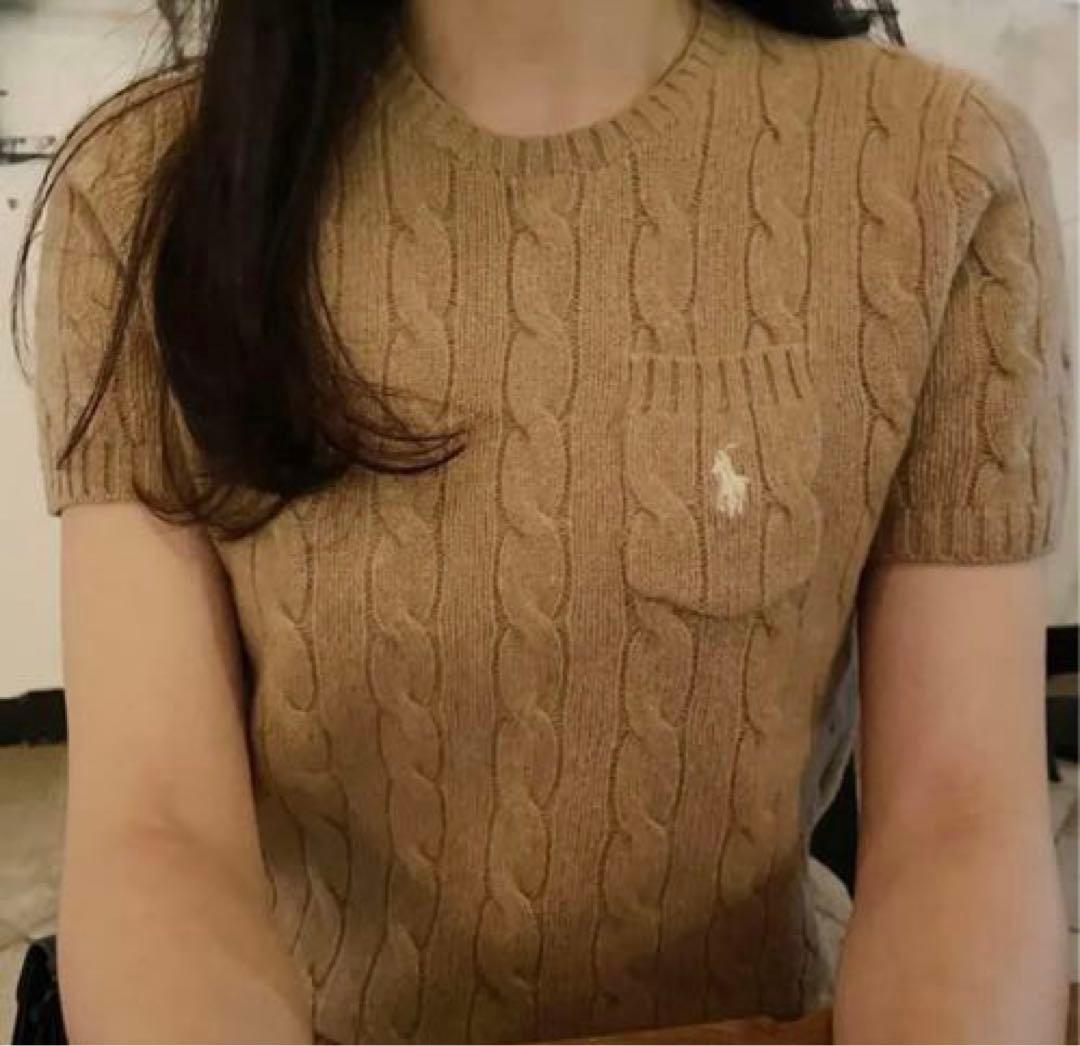 アイドルに大人気♡ラルフローレン ワンポイント刺繍半袖ニット