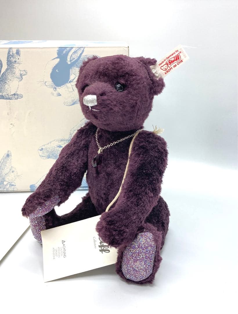 シュタイフ　steiff スワロフスキー アメジスト テディベア　限定