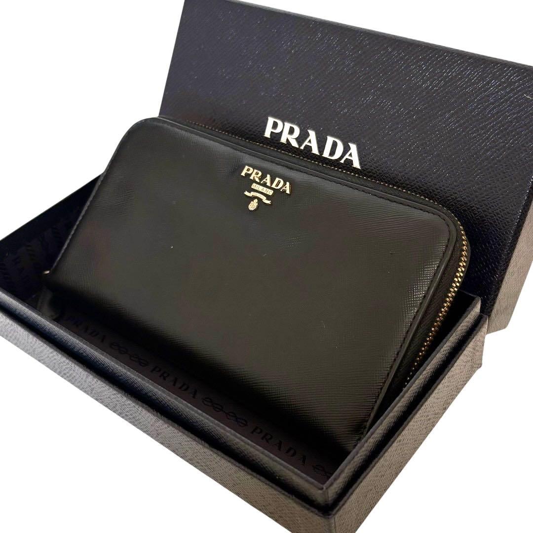 美品✨ プラダ PRADA 長財布 ラウンドファスナー サフィアーノ