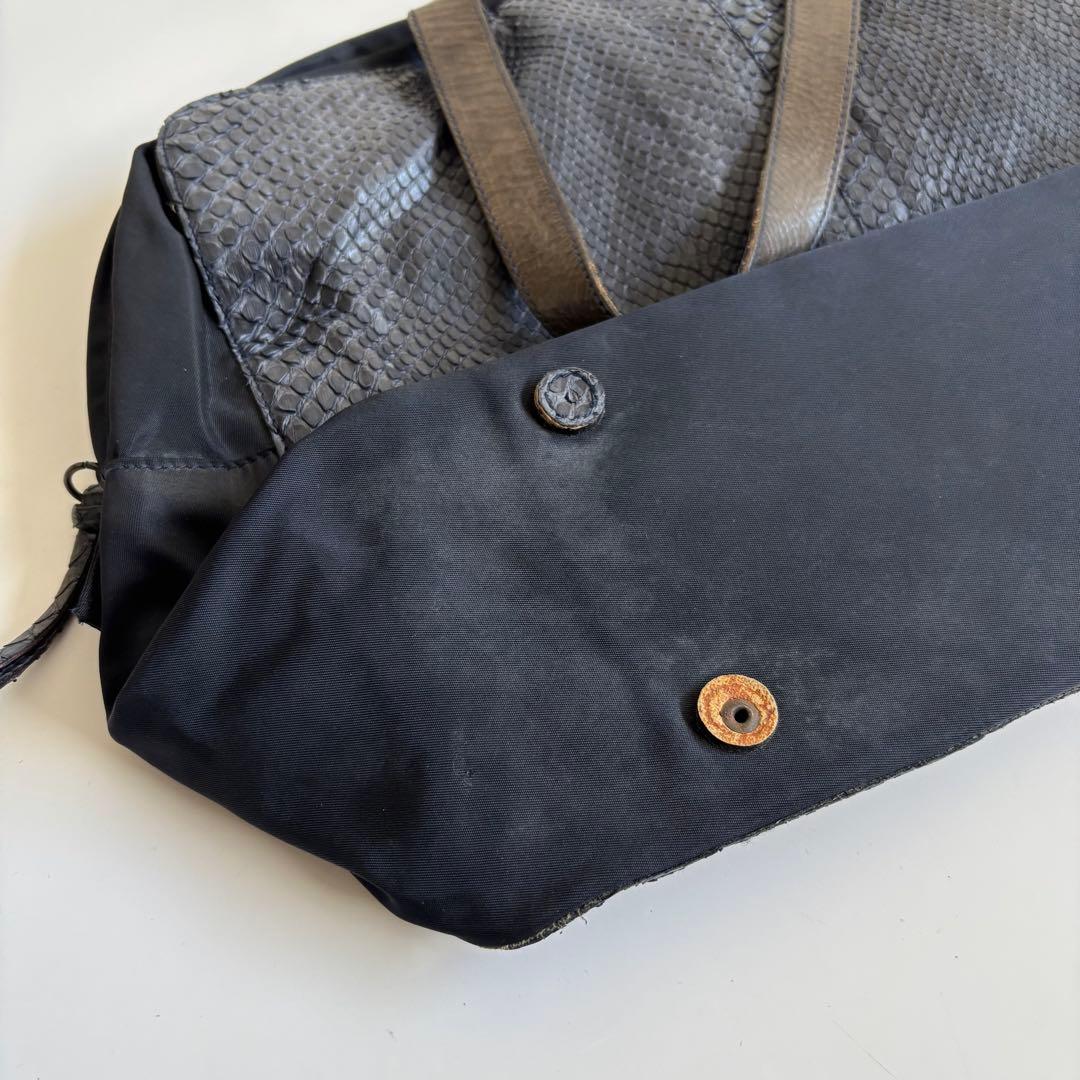 PRADA PYTHON MINI BOSTON TOTE HAND BAG