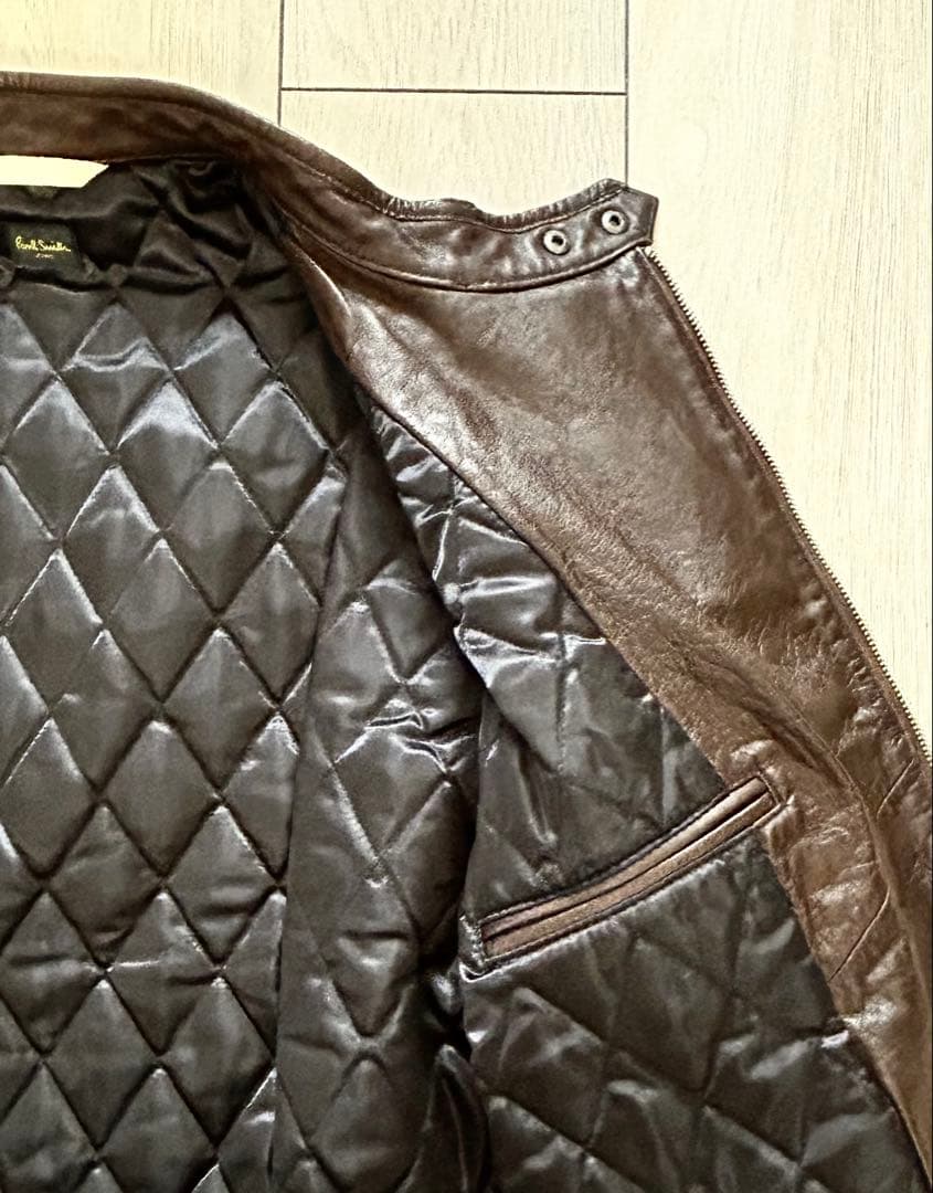 Paul Smith ダークブラウン シングルライダース XL - メルカリ